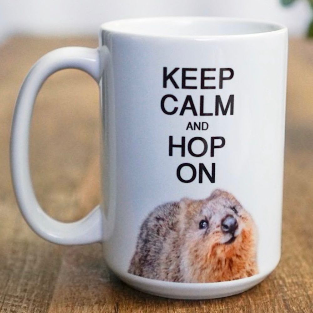 Keep Calm and Hop On Quokka Mug
